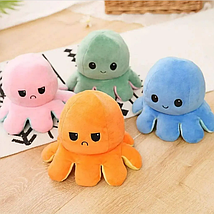 М'яка іграшка восьминіг-перевертень 20 x 20 x 10 см Якість/двобічний восьминіг настрій 2 в 1, фото 5