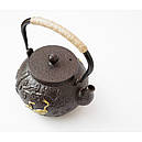 Чайник Тецубін "Черепахи Журавлі" чавунний із ситом 1200 мл, фото 3
