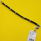 Шовковий плетений чоловічий браслет зі вставками зі срібла 925 проби, фото 3