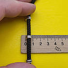 Шовковий плетений чоловічий браслет зі вставками зі срібла 925 проби, фото 9