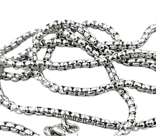 Ланцюжок Finding Плетіння округлений хрест шопард Сталистий Нержавіюча сталь 3 мм x 3 мм 60 см