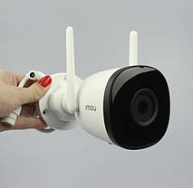 Комплект відеоспостереження 2х2 Вулична WIFI IP-камера IMOU IPC-F22P Вбудований мікрофон Флешка 64Gb у Подарунок!, фото 3
