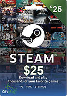 Подарочная карта Steam Gift Card на сумму 25 usd