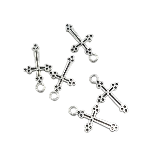 Підвіски Finding Кулон хрест Античне срібло 20 мм x 12 мм