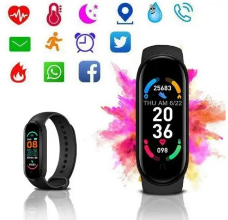 Фітнес браслет М6 black Mi smart bend M6