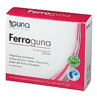 FerroGuna / Залізо, комплексна добавка при анемії 28 саше Guna Італія