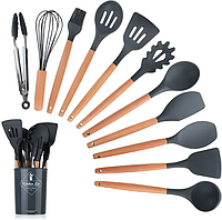 Набор кухонных силиконовых принадлежностей на 12 предметов Kitchen Set Черный