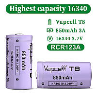 Аккумулятор Vapcell INR16340 T8 Li-Ion 16340/CR123A, 850mAh