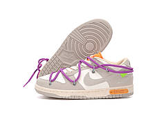 Жіночі Кросівки Nike SB Dunk x Off White Lot 35/50 Low Gray / Найк СБ Данк Офф Вайт Лот 35/50 Низькі Сірі, фото 3