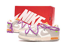 Жіночі Кросівки Nike SB Dunk x Off White Lot 35/50 Low Gray / Найк СБ Данк Офф Вайт Лот 35/50 Низькі Сірі, фото 4
