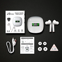 Потужні сенсорні блютуз навушники J3-PRO | Шумозаглушення | для спорту Білі | Смартфон/комп'ютер