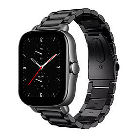 Ремінець для Xiaomi Amazfit GTS 2 / GTS 2e / GTS 2 Mini металевий Чорний