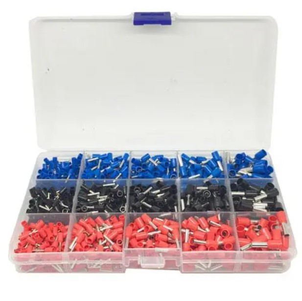 Набір із 1065 клем кабельних наконечників, ізольованих штирових, фото 1