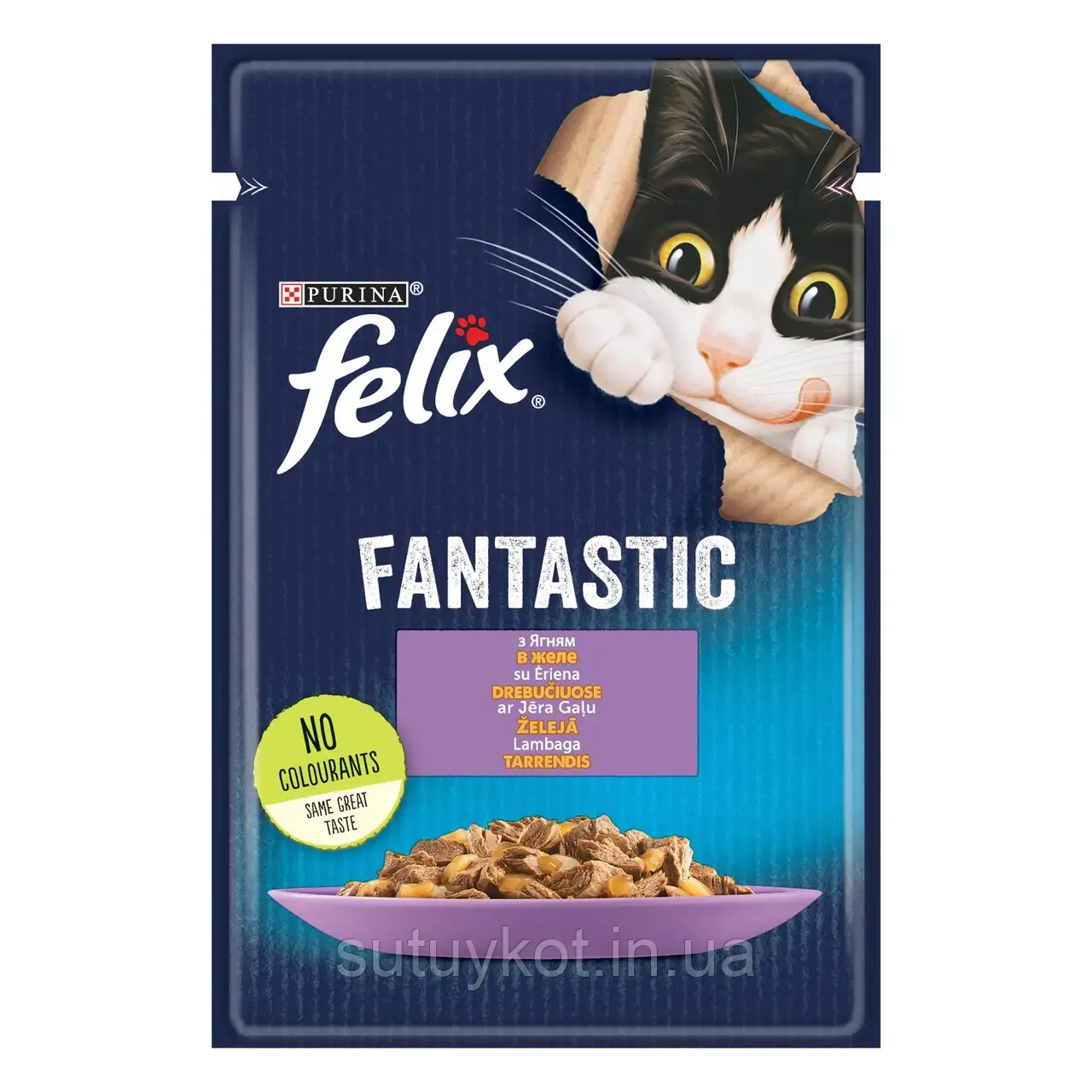 Purina Felix Fantastic (Феликс Фантастик) консервований корм для котів з ягням у желе, 85 гр