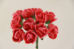 Трояндочка з фоамірану червона, у пучці 12 трояндочок