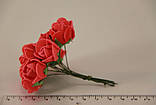 Трояндочка з фоамірану червона, у пучці 12 трояндочок, фото 3