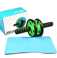 Ролик для преса Power Roller 30 см+ килимок34×17 см. ПВХ, різн. кольору