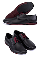 Мужские кожаные летние туфли VanKristi classic black черные из натуральной кожи обувь