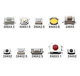 Кнопка тактова, мікрик 250 шт., 10 різновидів SMD, фото 2