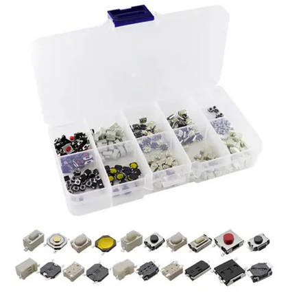 Кнопка тактова, мікрик 250 шт., 10 різновидів SMD, фото 2