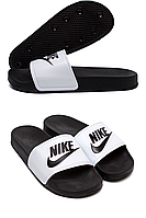 Мужские летние шлепанцы Nike белые на лето обувь *М 100-2*