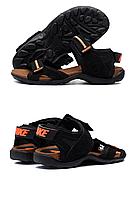 Мужские кожаные сандалии из натуральной кожи Nike на лето обувь *N 73 ч/ор*