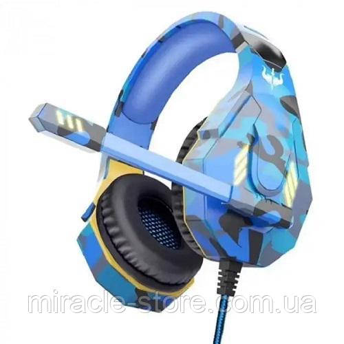 Ігрові навушники дротові накладні Ovleng GT95 з мікрофоном і RGB-підсвіткою Синій NTP