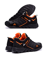 Весенние мужские кожаные кроссовки Adidas Terrex (Адидас Терекс) черные качественные из натуральной кожи 41
