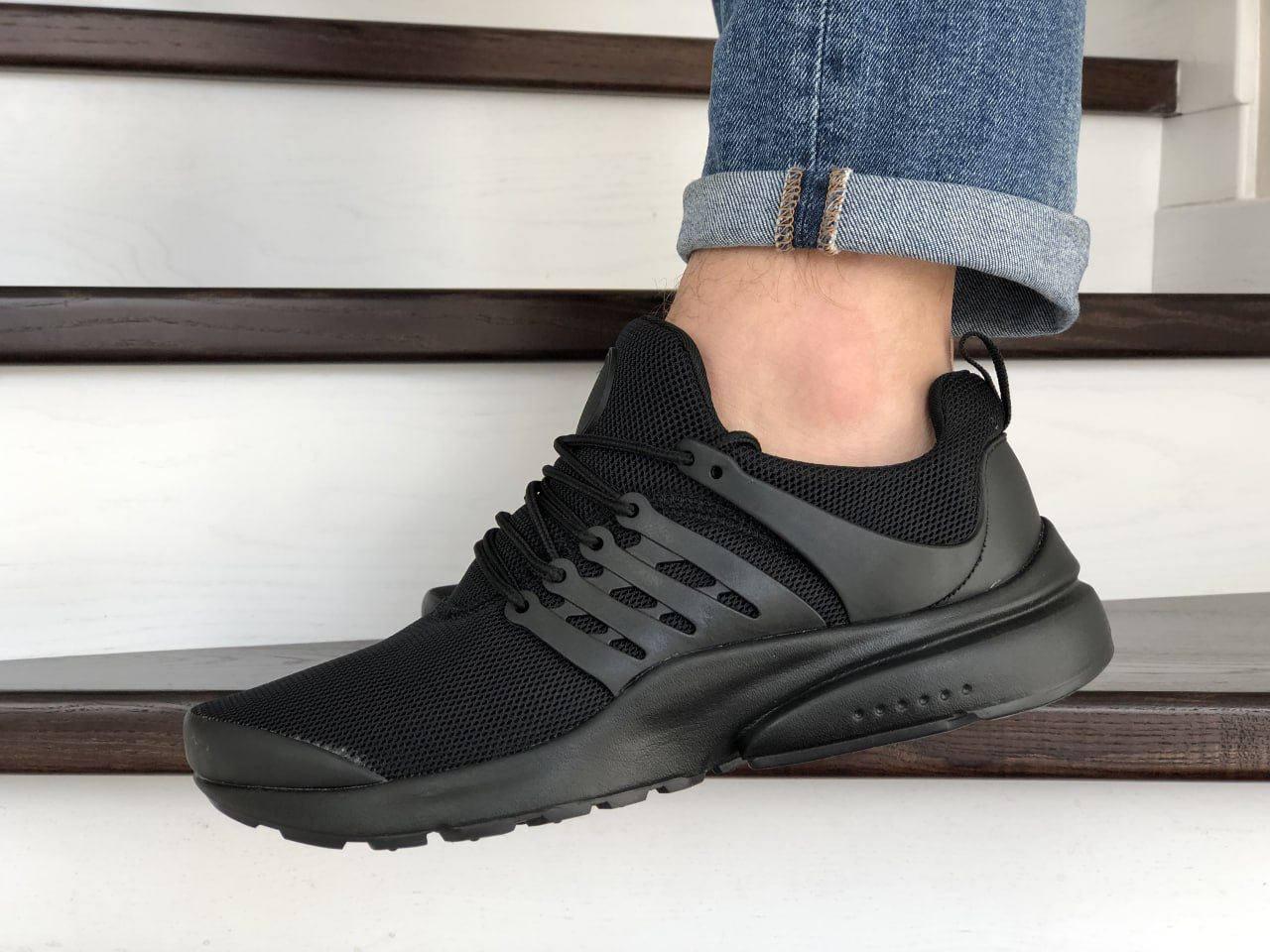 Кросівки чоловічі Nike Air Presto Найк Аїр Престо чорні модні бігові кросівки текстиль