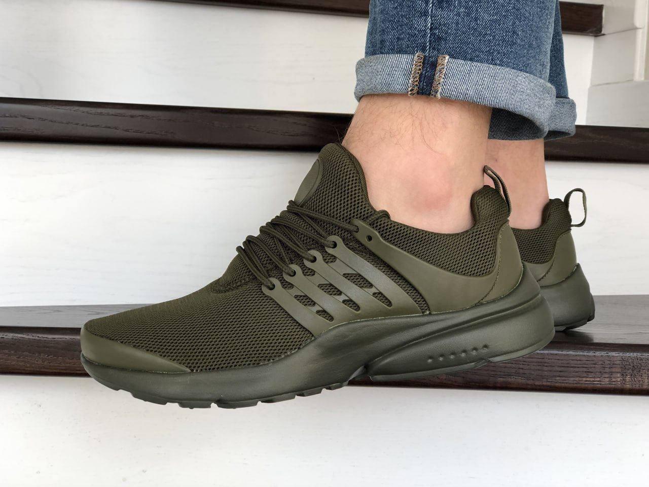 Кросівки чоловічі Nike Air Presto Найк Аїр Престо хакі модні бігові кросівки текстиль