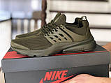 Кросівки чоловічі Nike Air Presto Найк Аїр Престо хакі модні бігові кросівки текстиль, фото 3