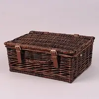 Кошик для пікніка коричневий з набором посуду на 2 персони