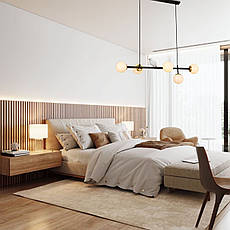 Люстра з білою пташкою на 5 ламп (61-WKT05-5 BK+WH), фото 3