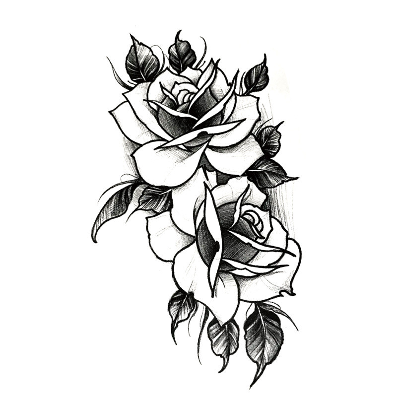 Тату tattoo тимчасове тату наклейка на тіло троянда