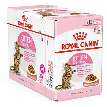 Вологий корм Royal Canin Kitten Sterilised у соусі 12 х 85 грам