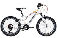 Спортивный детский велосипед AL 20" Formula BLACKWOOD AM Vbr рама- 2022 алюминиевый, белый
