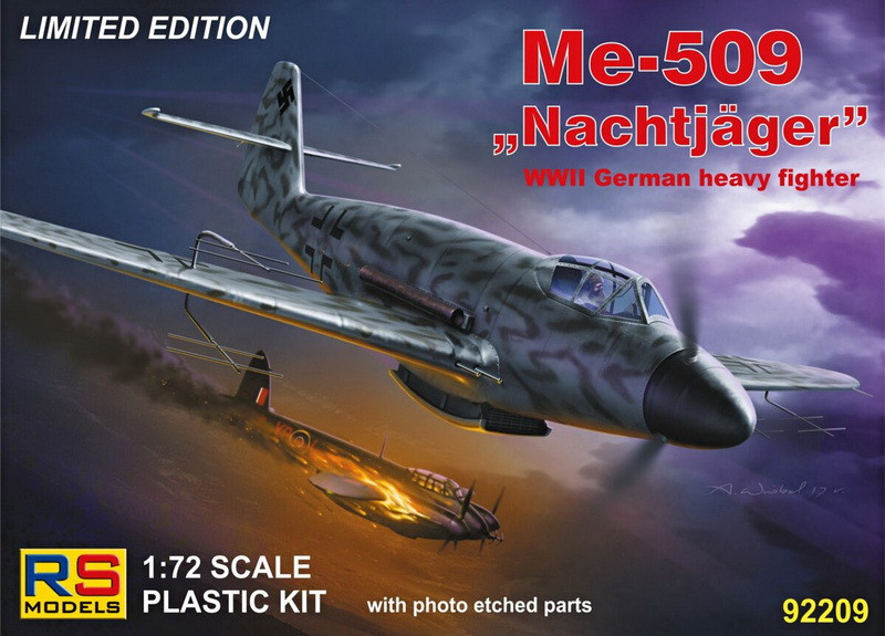 Пластикова модель 1/72 RS models 92209 Німецький винищувач мессершмітт Me-509