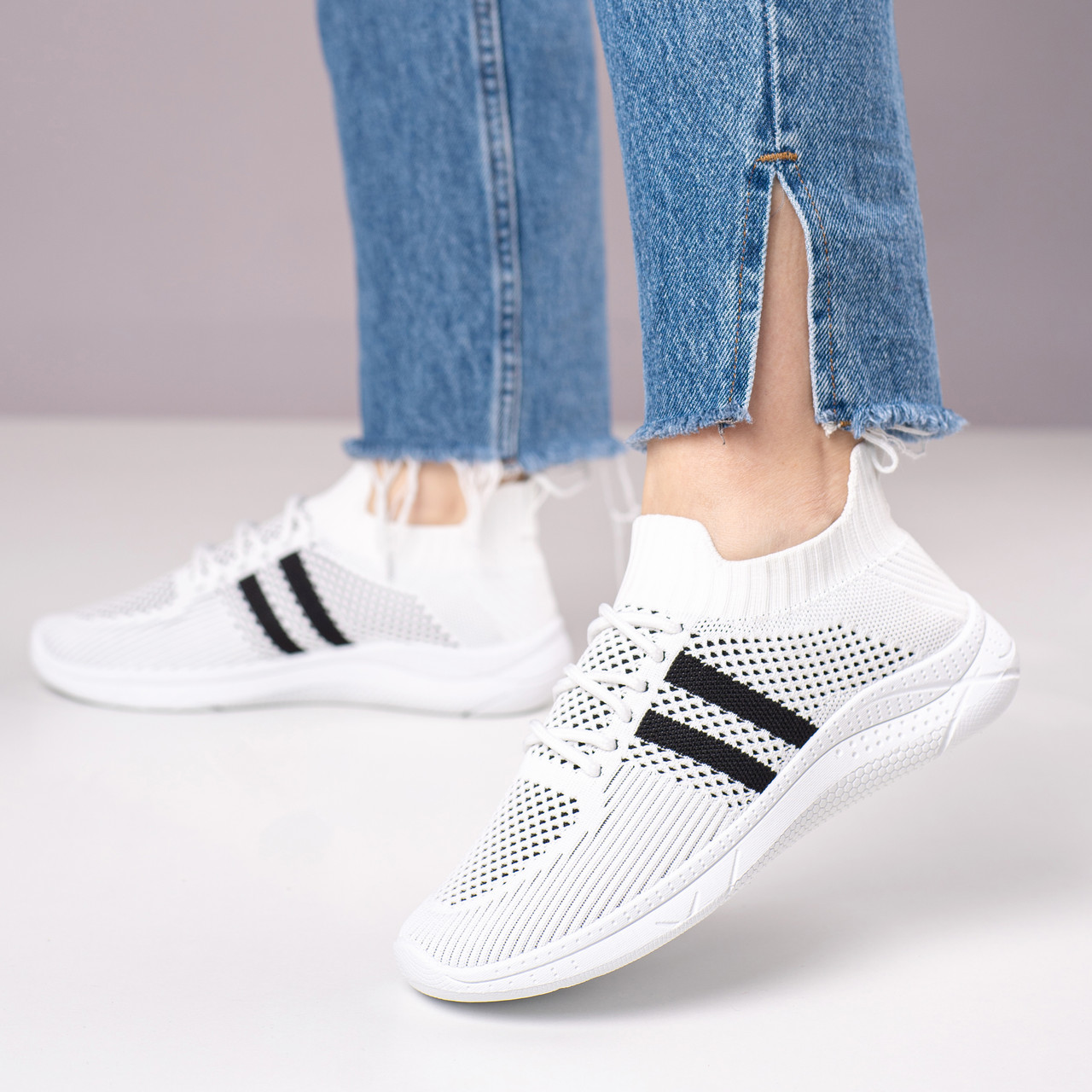 Кросівки жіночі білі сітка на літо