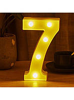Объёмная светящаяся LED цифра 7 светодиодная для декора на праздник, день рождения "Gr"