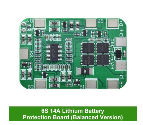 BMS 6S 14A 25.2-26V плата захисту з балансиром Li-Ion 18650 (Контролер заряду/розряджання)