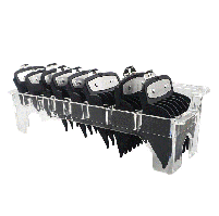 Набір чорних преміум-насадок із підставкою для машинок Wahl, 8 шт (04900-8-Stand-Black)