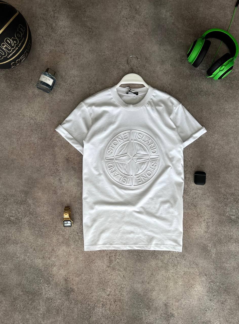 Чоловіча футболка Stone Island M1454 біла, фото 1