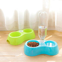 Миска для собак/котів з поїльником пластиковий pet feeder