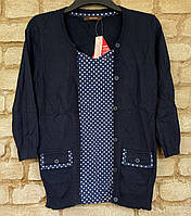 1, Легкая трикотажная кофта обманка свитерок размер Л UK 14 Savoir хлопковая
