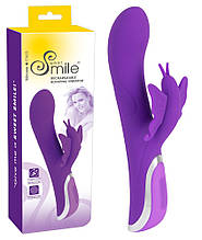 Вібратор кролик з функцією обертання та стимулятором клітора у формі метелика Sweet Smile Rechargeable Rotating Vibrator