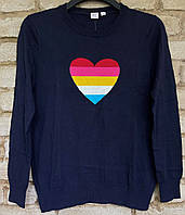 1, Легкий вязаный свитерок размер М с разноцветным сердцем GAP Оригинал