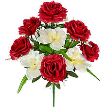 Штучні квіти букет троянди з орхідеями, 54см