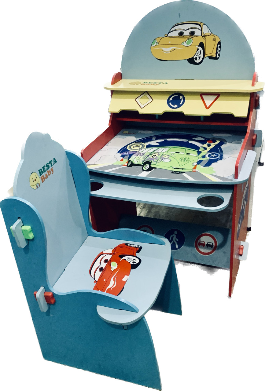 Стіл письмовий зі стільцем дитячий Тачки, фото 1