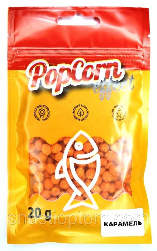 Повітряне тісто для риби, пиляче, Start Fishing Pop Corn Effect, розмір 7мм, 20г, смак Карамель