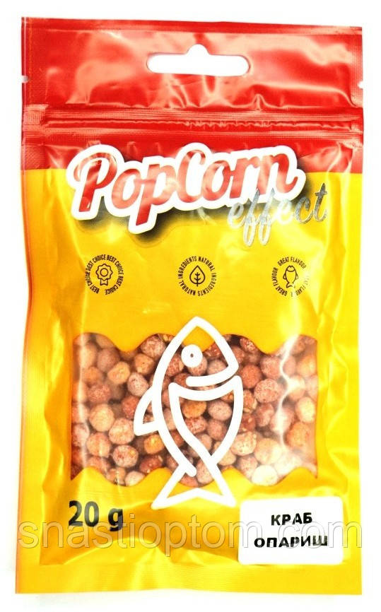 Рибальське повітряне тісто, пиляче, Start Fishing Pop Corn Effect, розмір 7мм, 20г, смак Краб-Опариш